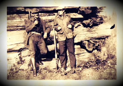 Vintage photo of hunters in Wisconsin Dells