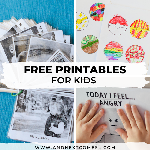 Free printables for kids: I spy games, Pokemon printables, social stories, social scripts, emotion printables, graphic organizers, and so much more!
