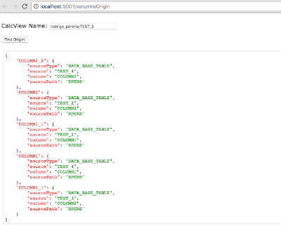 SAP HANA Calculation View Columns Origin