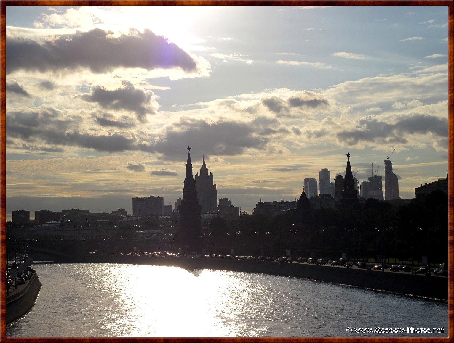 Moscow river on a cloudy summer day