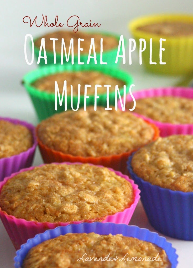 Whole Grain Apple Oatmeal Muffins Lavende and Lemonade