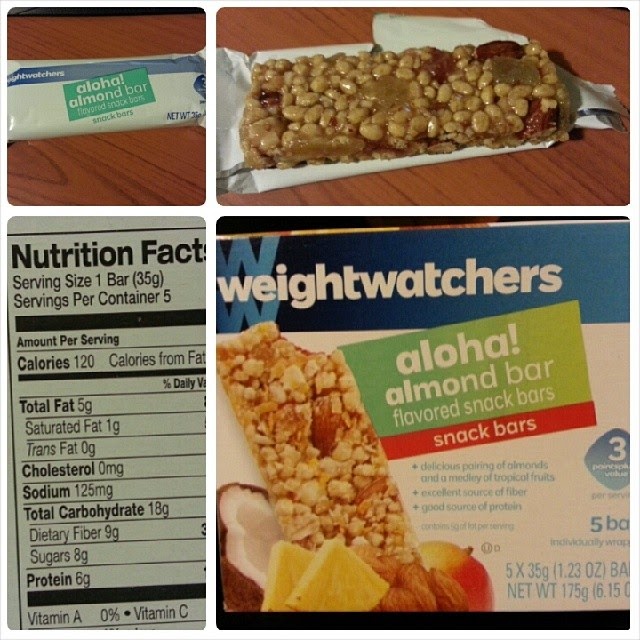 Shannon's Lightening the Load Weight Watchers Aloha! Almond Bar Snack Bars