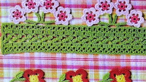 Guardas de jardín florecido tejidas al crochet - con patrones