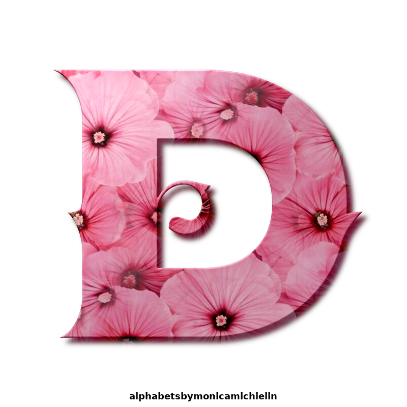 M. Michielin Alphabets: PINK FLORAL AGRELOY ALPHABET AND ICONS PNG