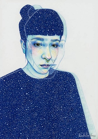 "Self-estrangement" por Natalie Foss | creative emotional illustration art drawings, cool stuff, pictures, deep feelings, sad | imagenes chidas imaginativas, emociones y sentimientos, depresion.