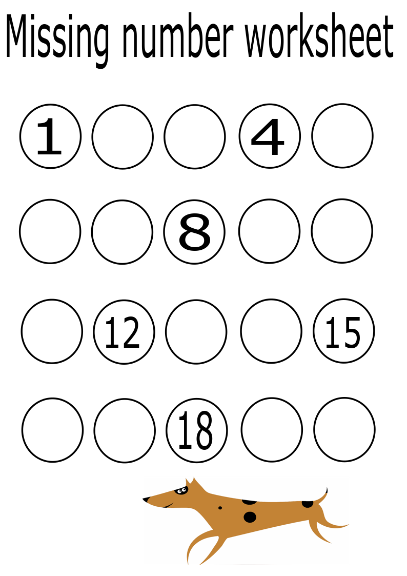 EARLY EDUCATION : Missing number worksheet