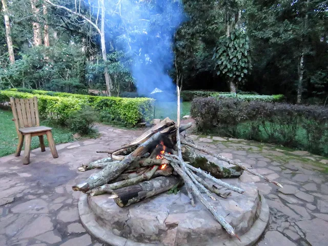 Bonfire at Kibale Forest Camp in Uganda