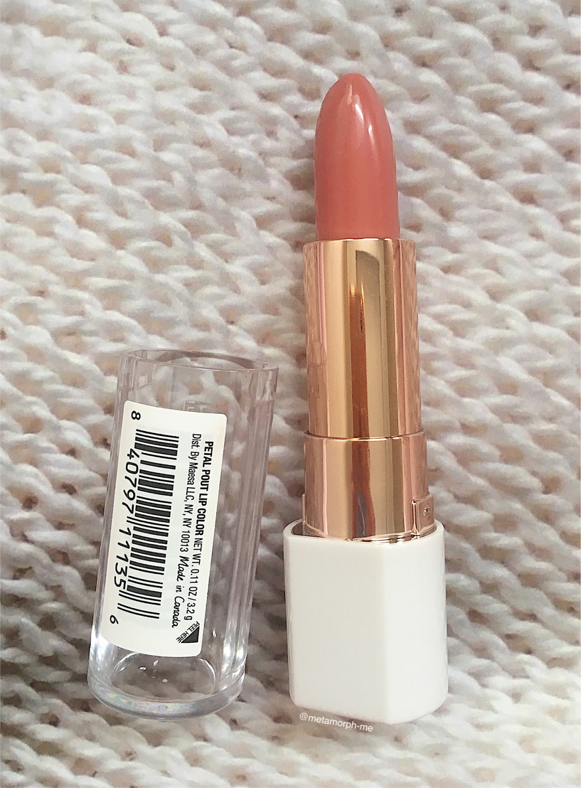 flower beauty petal pout lip color in naked blush and spiced petal