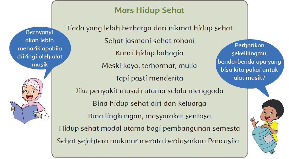 Dalam lagu Mars Hidup Sehat di atas terdapat tangga nada tertentu