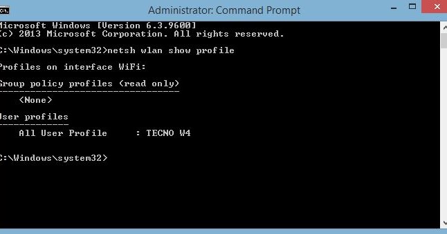 How to find WiFi password on Windows 7/8/8.1/10 using CMD?