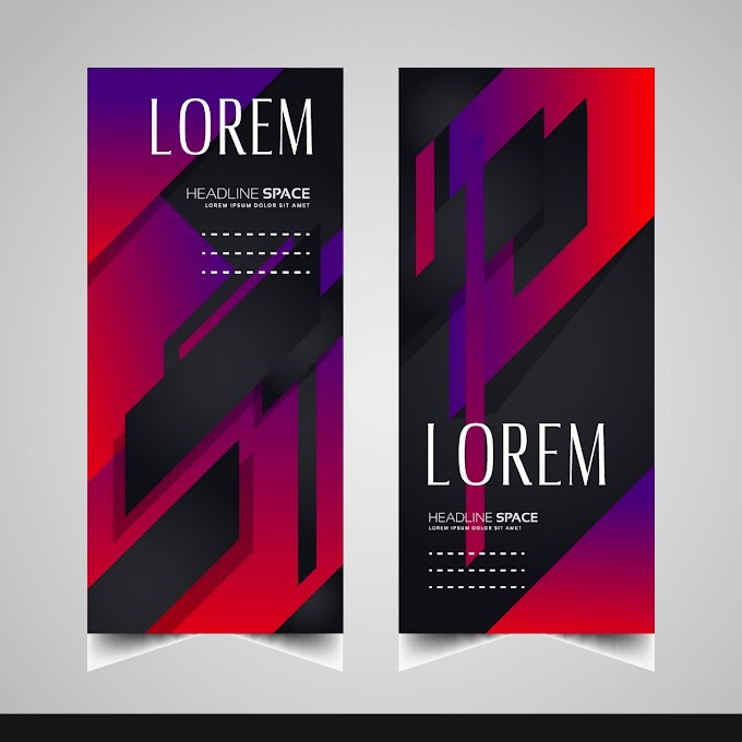 Leaflet templates modern elegant dark decor abstract design Free vector