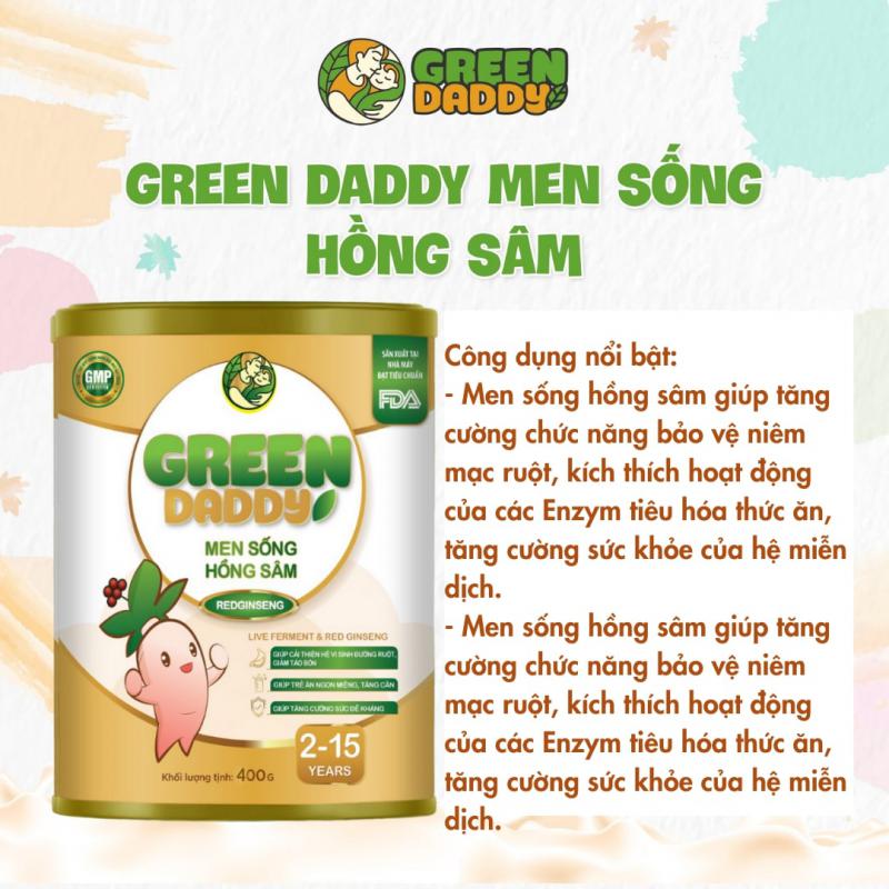 Green Daddy Sữa Men Sống Hồng Sâm 400g