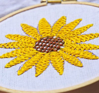 Hướng dẫn thêu hoa hướng dương - Hình 10