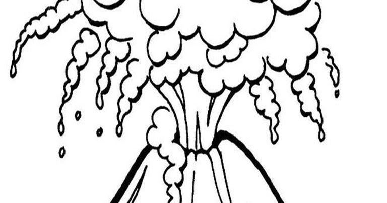 cara mewarnai gambar gunung meletus