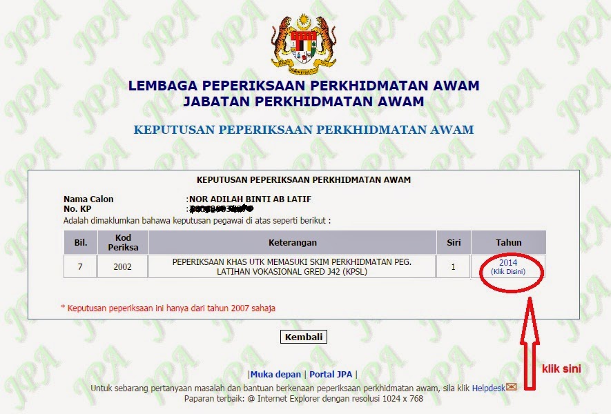 PANDUAN DEKO & KRAFTANGAN CARA MENYEMAK KEPUTUSAN PEPERIKSAAN PERKHIDMATAN AWAM (KPSL)