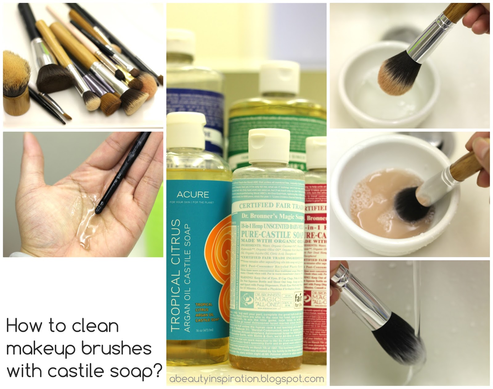 How to clean makeup brushes with castile soap?
