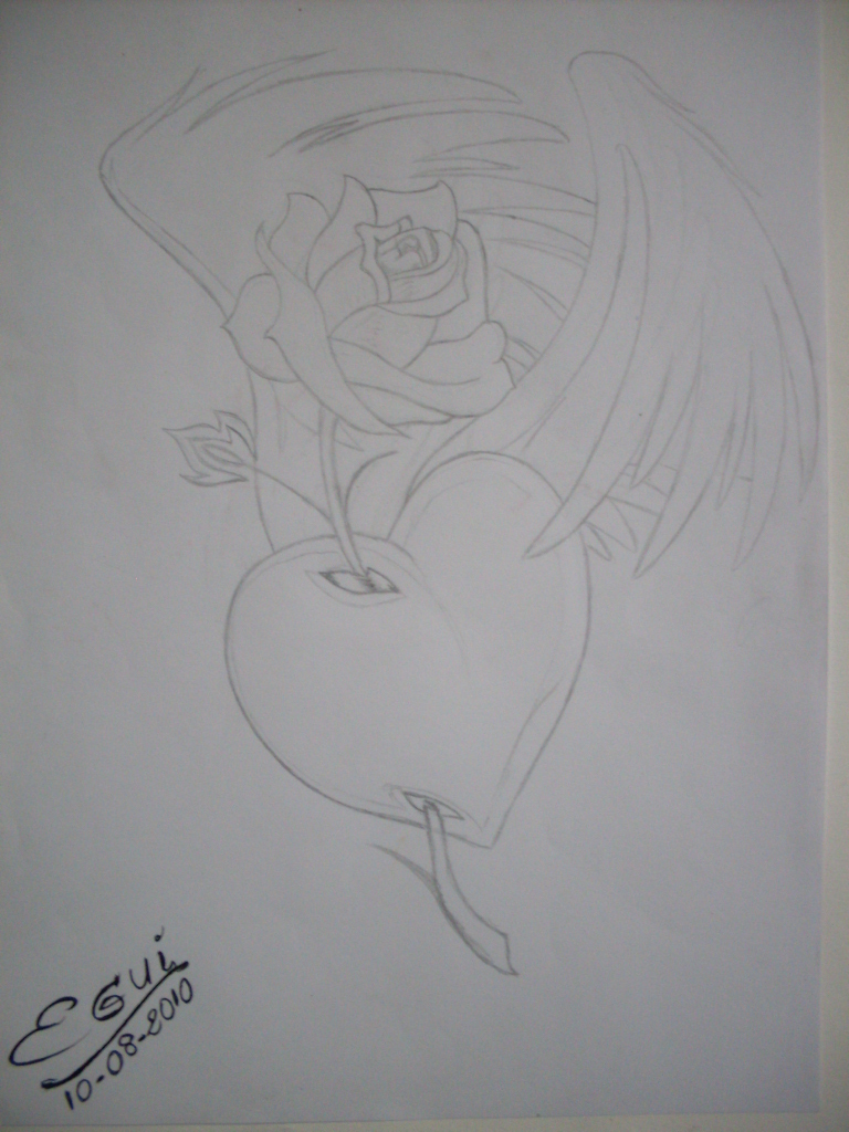 Dibujo De Corazon Con Alas Para Colorear Dibujos Para