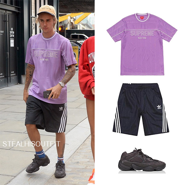 black and purple supreme shirt