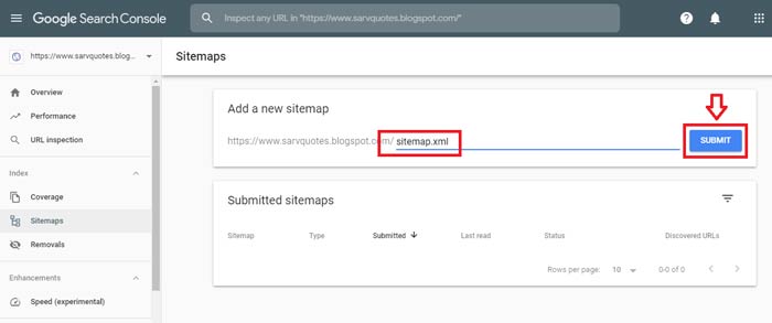 How to Submit blogger Sitemap to Google Search Console