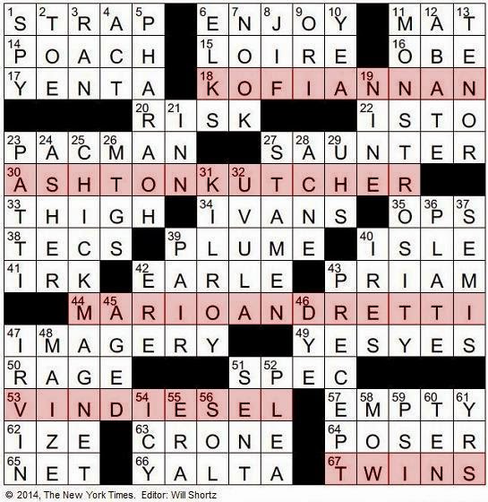 The New York Times Crossword in Gothic: 11 17 14 Twins