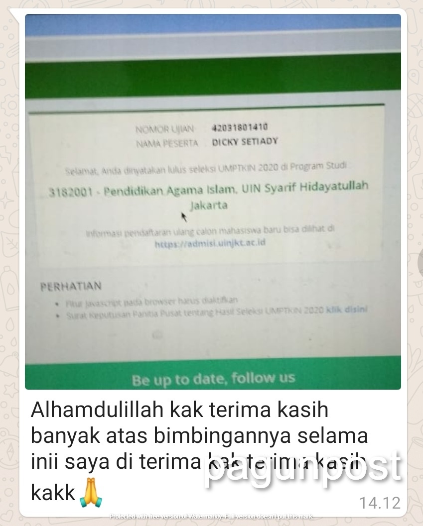 Testimoni Lulus Umptkin Pagunpost