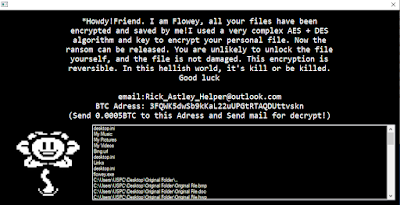 Flowey Ransomware, screen, note