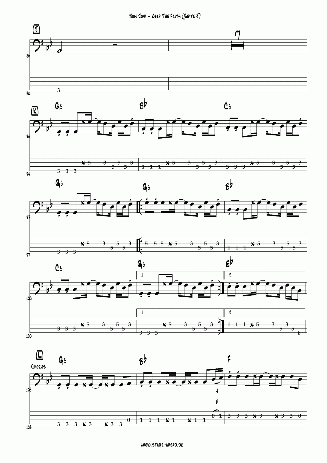 Basscination Weekly Basslines 86 Keep The Faith, Living On A Prayer