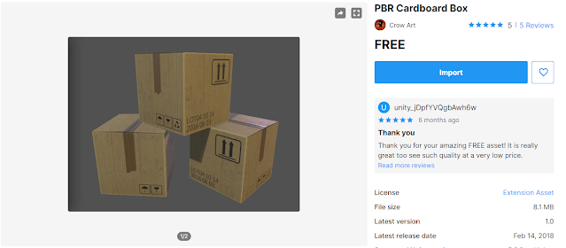 Downloading and importing the cardboard box asset