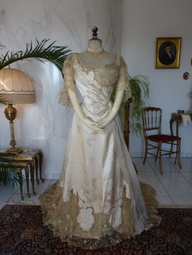 All The Pretty Dresses: Edwardian Evening Gown in Cream by Worth!