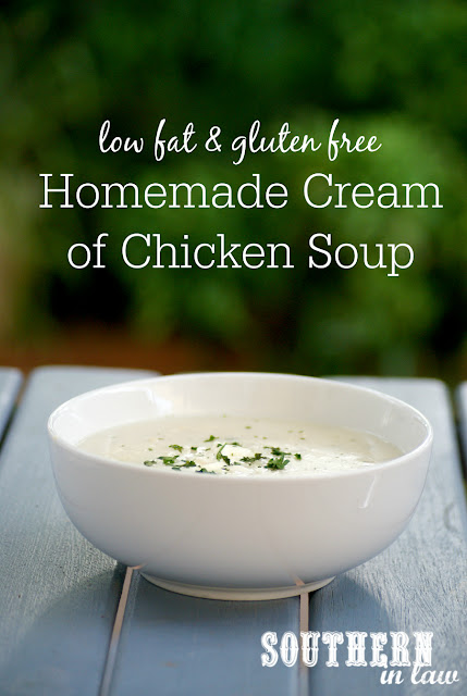Healthy Homemade Cream of Chicken Soup Recipe - gluten free, low fat, clean eating, copycat recipe, healthy, low calorie soup recipes
