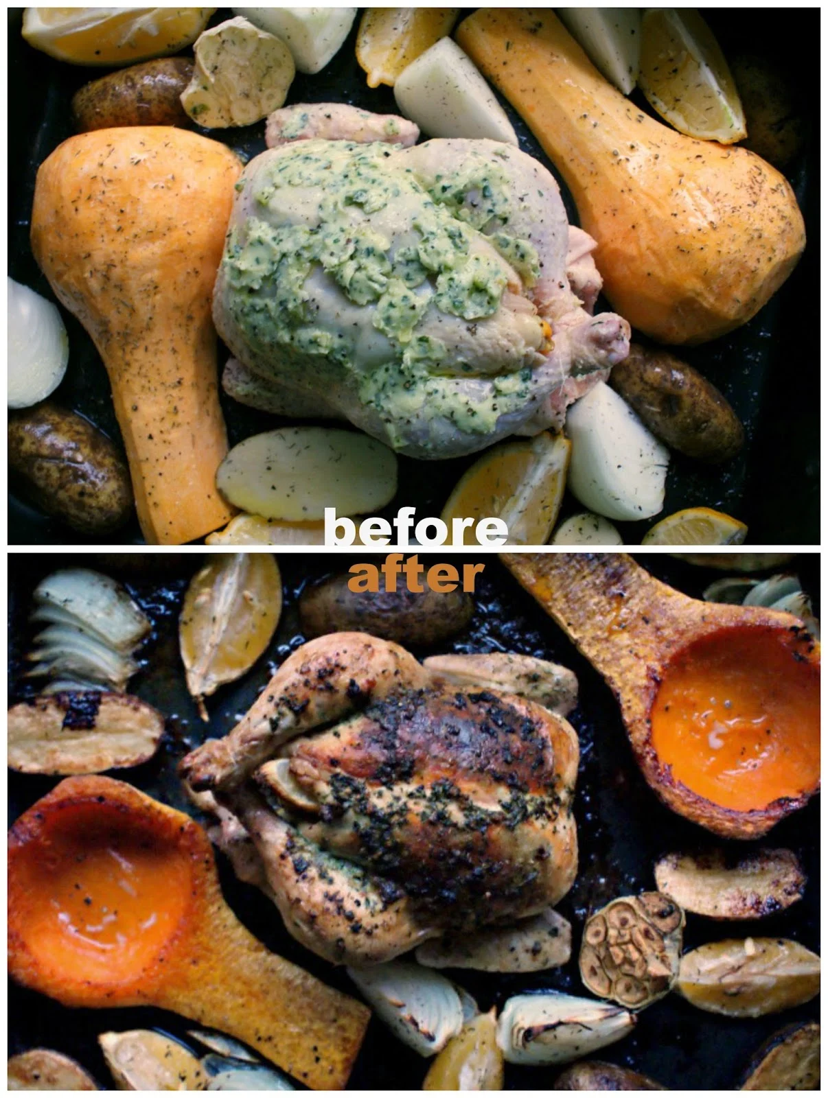 Roast Lemon Chicken with Garlic and Herbs | thetwobiteclub.com