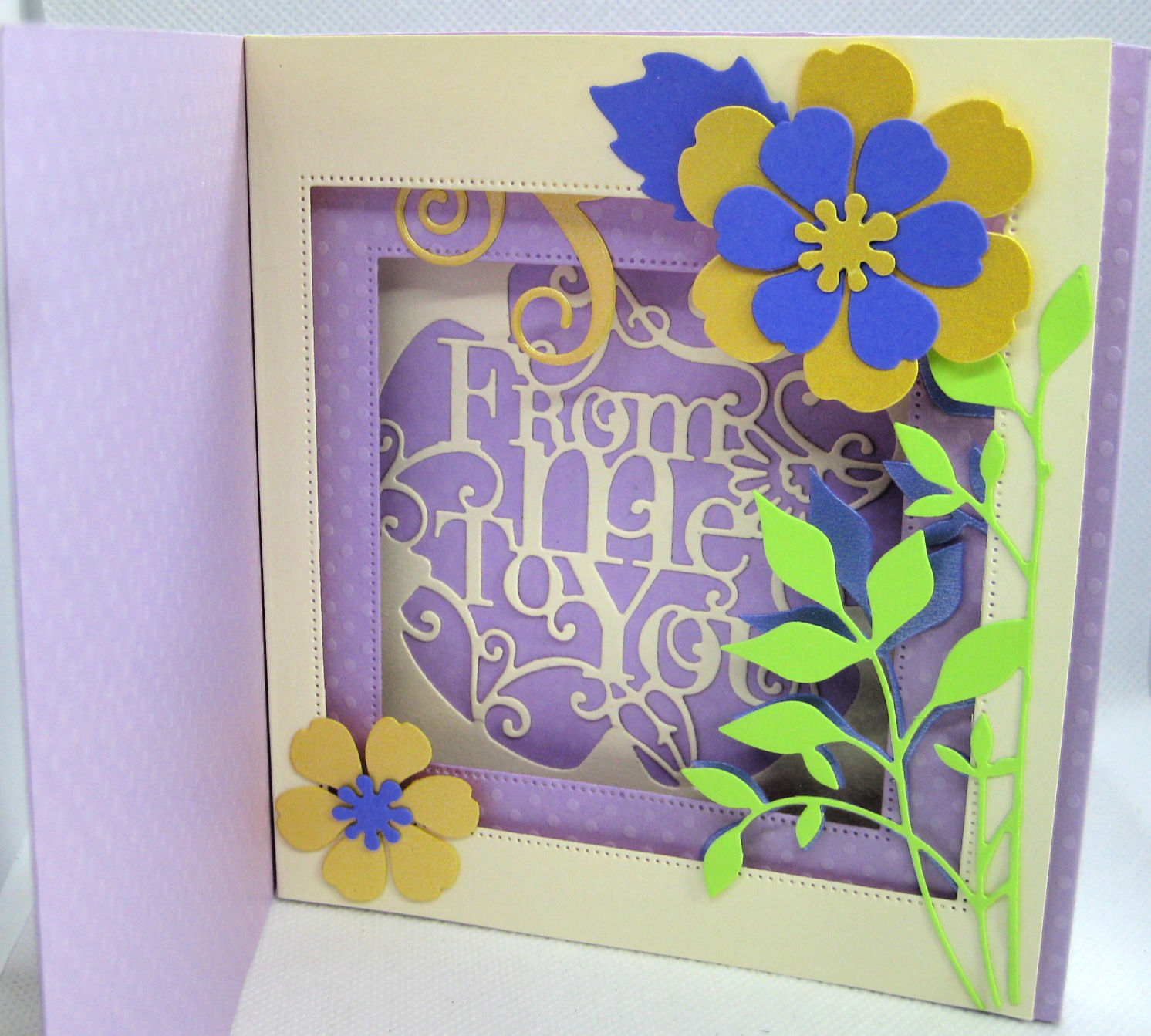 Karen's Kreative Kards Double Inside Shadow Box Card With Crealies XXL