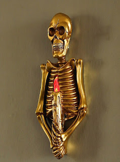 Halloween Skull Skeleton Night Lamp Portable Bedside Wall Fixture Flame Light