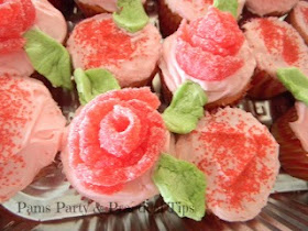 Red Flower Cupcakes 