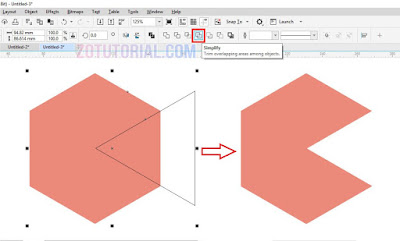 5 Cara Memotong Objek di CorelDRAW dengan Trim, Intersect, Simplify, Front Minus Back, Back Minus Front