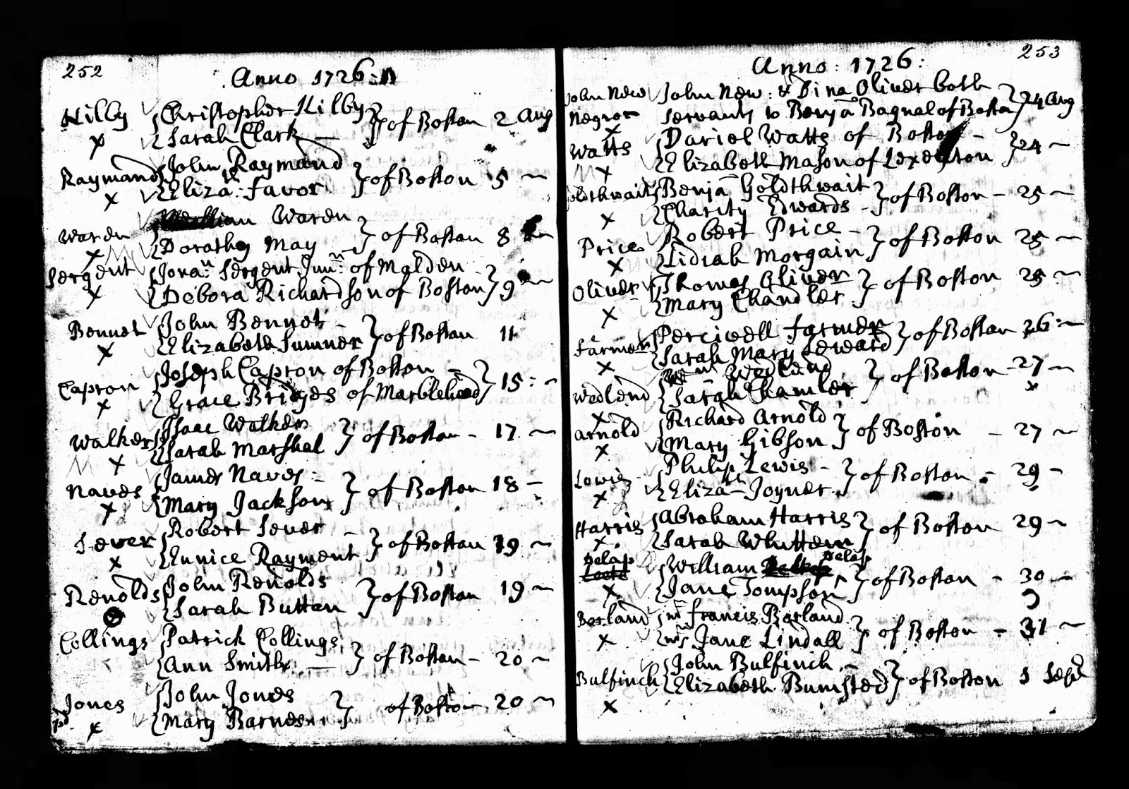 GeneaMusings Treasure Chest Thursday Post 247 1726 Marriage Record