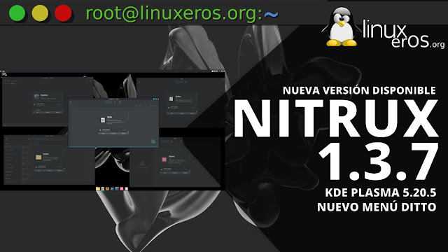 Nitrux 1.3.7, con KDE Plasma 5.20.5 y nuevo menú Ditto