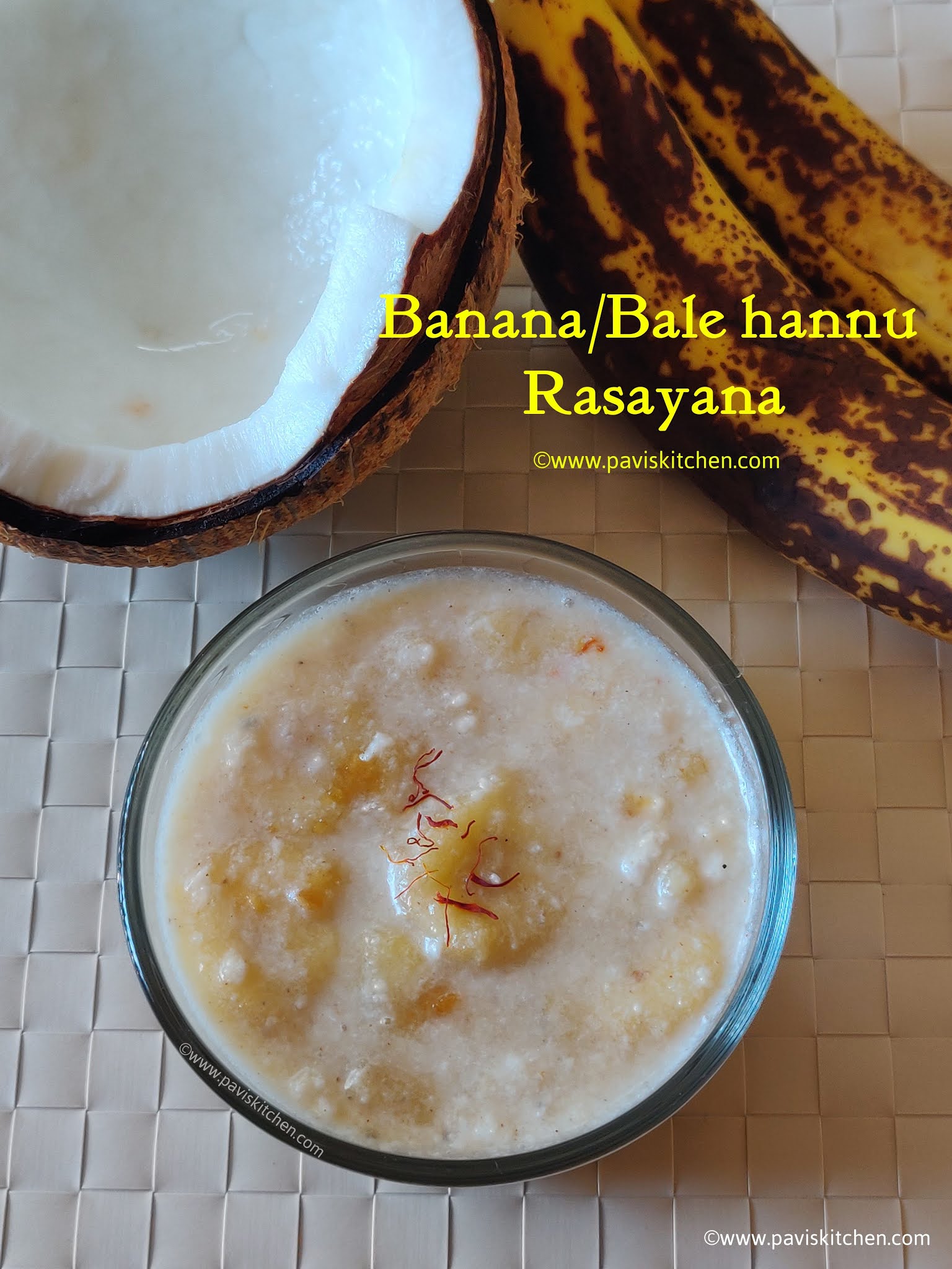 Banana (balehannu) rasayana recipe | Balehannu payasa | Banana kheer | balehannina seehikarane