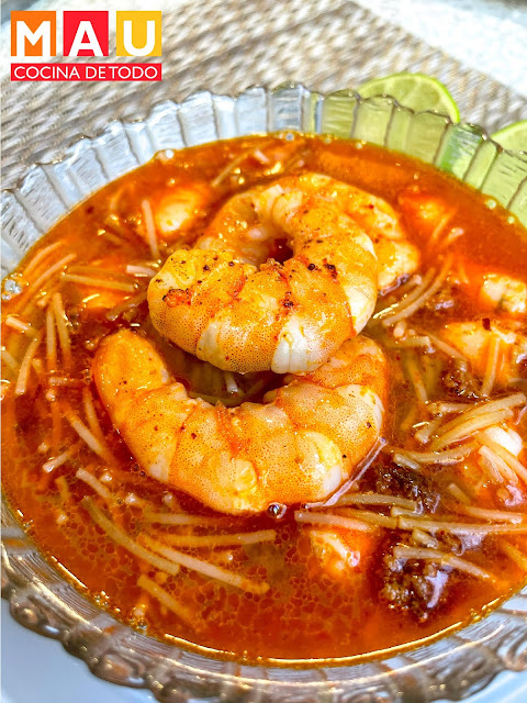 mau cocina de todo recetas sopa de fideo con camarones chorizo caldo