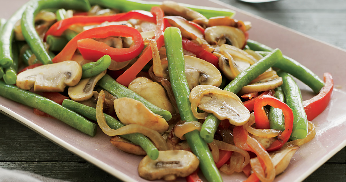 Green beans with onions mushrooms and peppers recipe