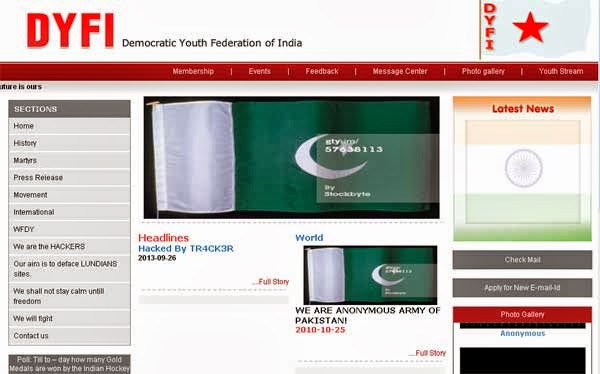 New Delhi, DYFI, Website, Hackers, Pakistan, National, Malayalam News, National News, Kerala News, International News, S