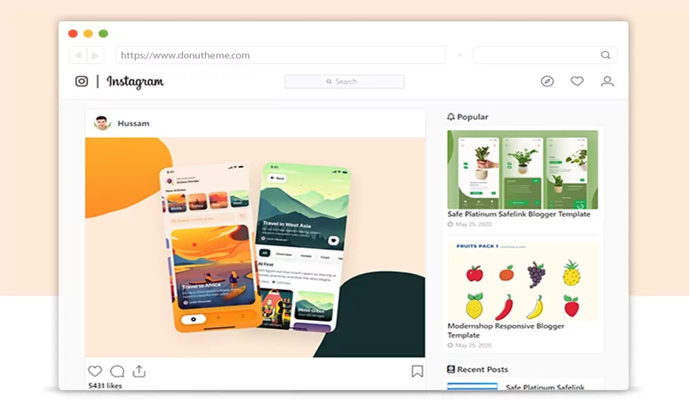 Instagram Responsive Blogger Template