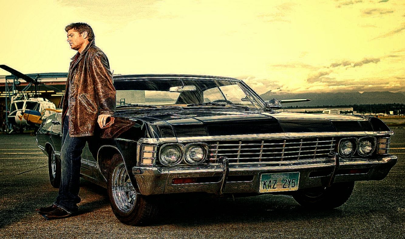 Dean Winchester with Chevrolet Impala 1967 Supernatural Photo