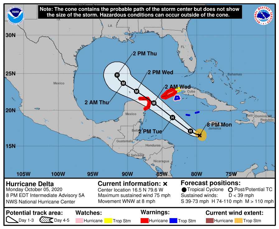 Cancún "Delta" ya es huracán categoría 1