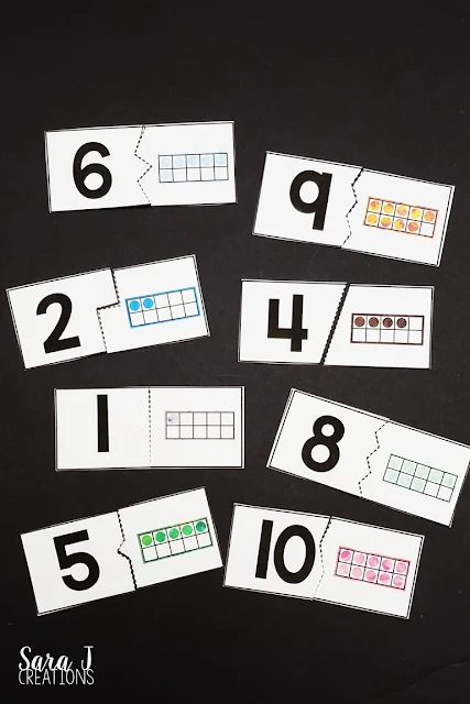 Download these FREE ten frame counting puzzles. Perfect for preschoolers learning to count and kindergartners learning to subitize.