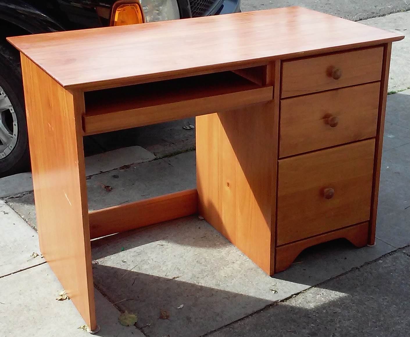 UHURU FURNITURE & COLLECTIBLES SOLD 3 1/2' Wide Cherry Computer Desk