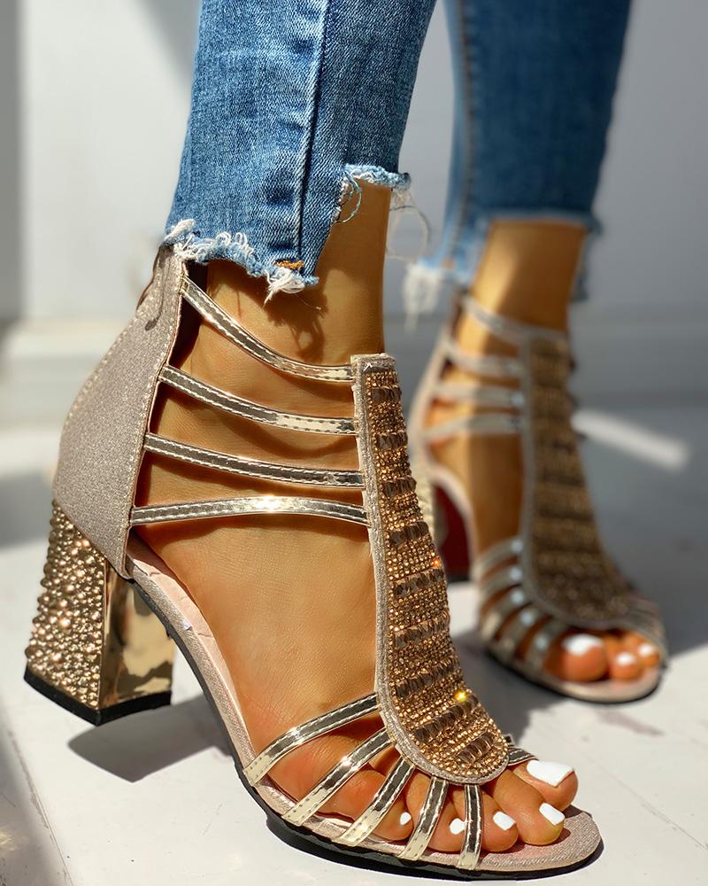 Studded MultiStrap Chunky Sandals