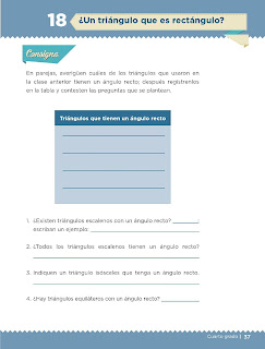 Apoyo Primaria Desafíos matemáticos 4to grado Bloque I lección 18 ¿Un triángulo que es rectángulo? 