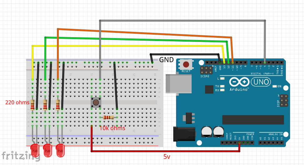 Control A Led With A Button Getting Started With Arduino Uno Mr