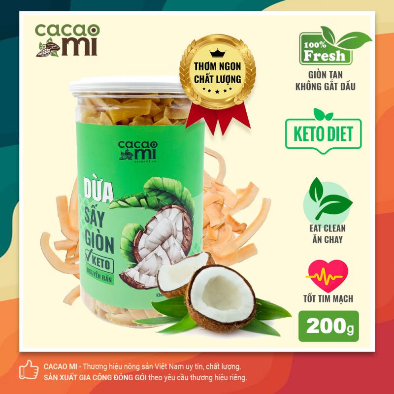 Dừa Sấy Giòn Keto Vị Nguyên Bản Cacaomi